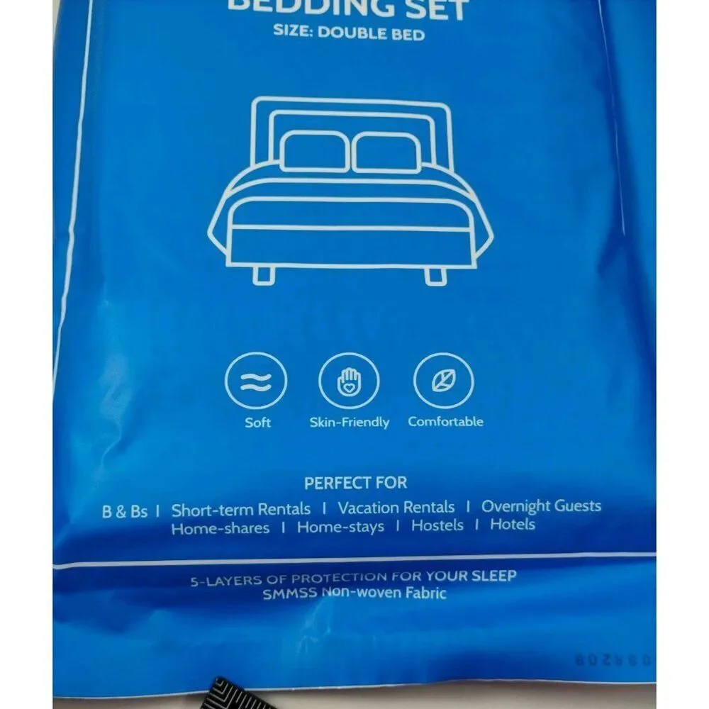 Disposable Travel Sheets Includes 1 Sheet 1 Duvet Cover and 2 Pillowcases
